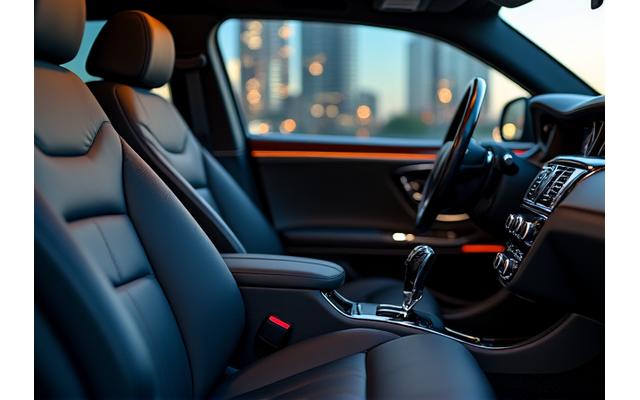 고급스러운 차량의 뒷좌석